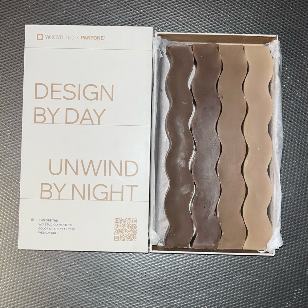 Wix Studio x Pantone set of 4 squiggle taper candlesticks